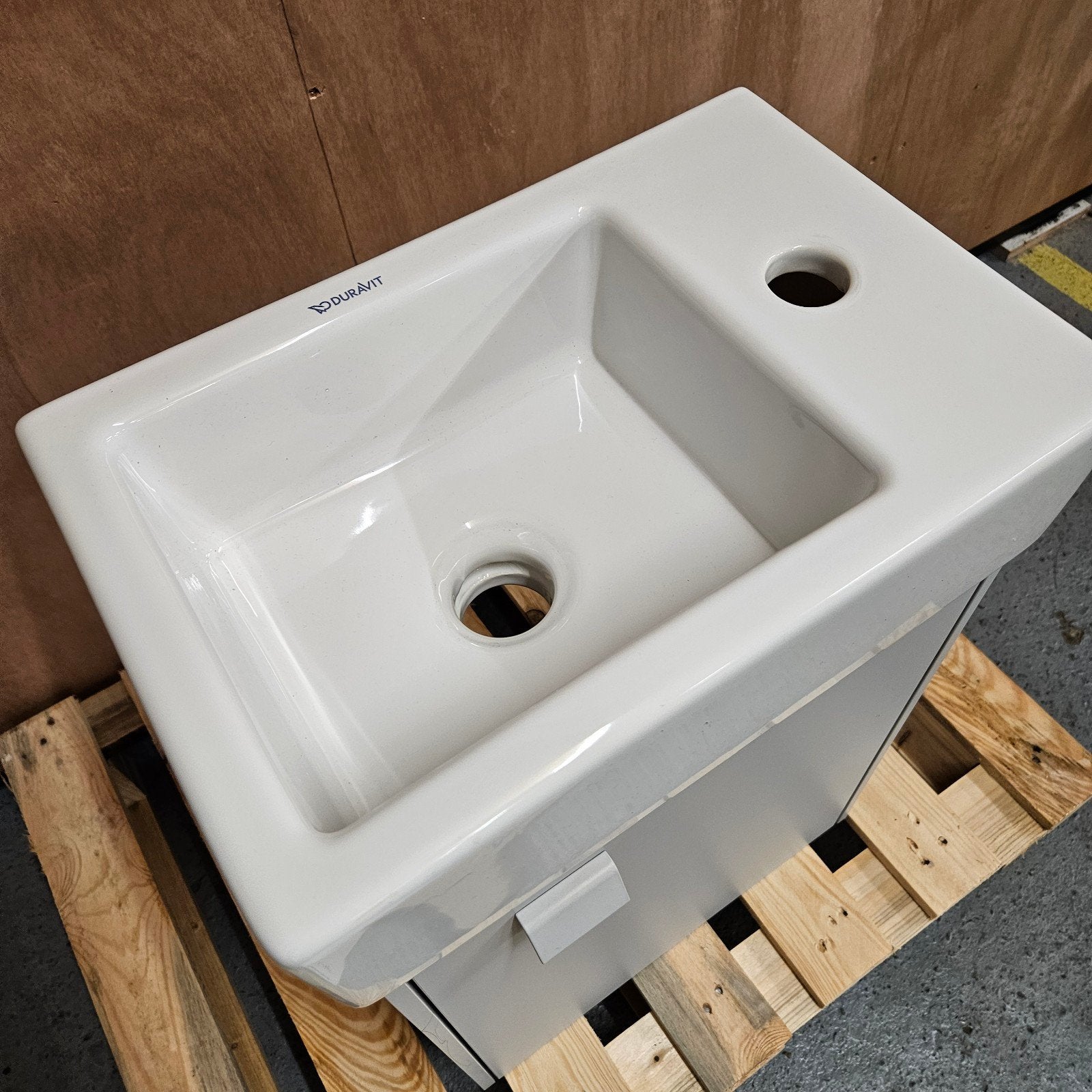 Compacte wastafel / fontein rechts Duravit 38x24 cm Nieuw, Ophalen of Verzenden, Nieuw, Steen, Wastafel