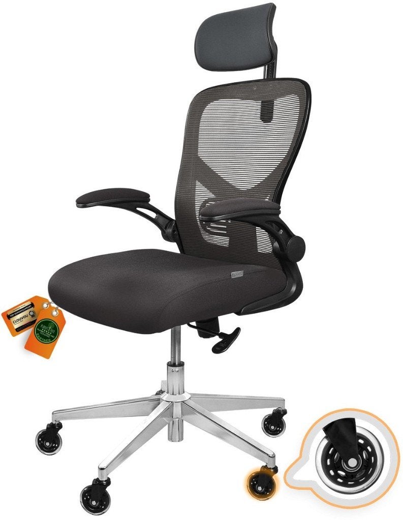 CLOUVOU SmartSeat Ergonomische Bureaustoel, Zwart, Ophalen of Verzenden, Zo goed als nieuw, Nvt