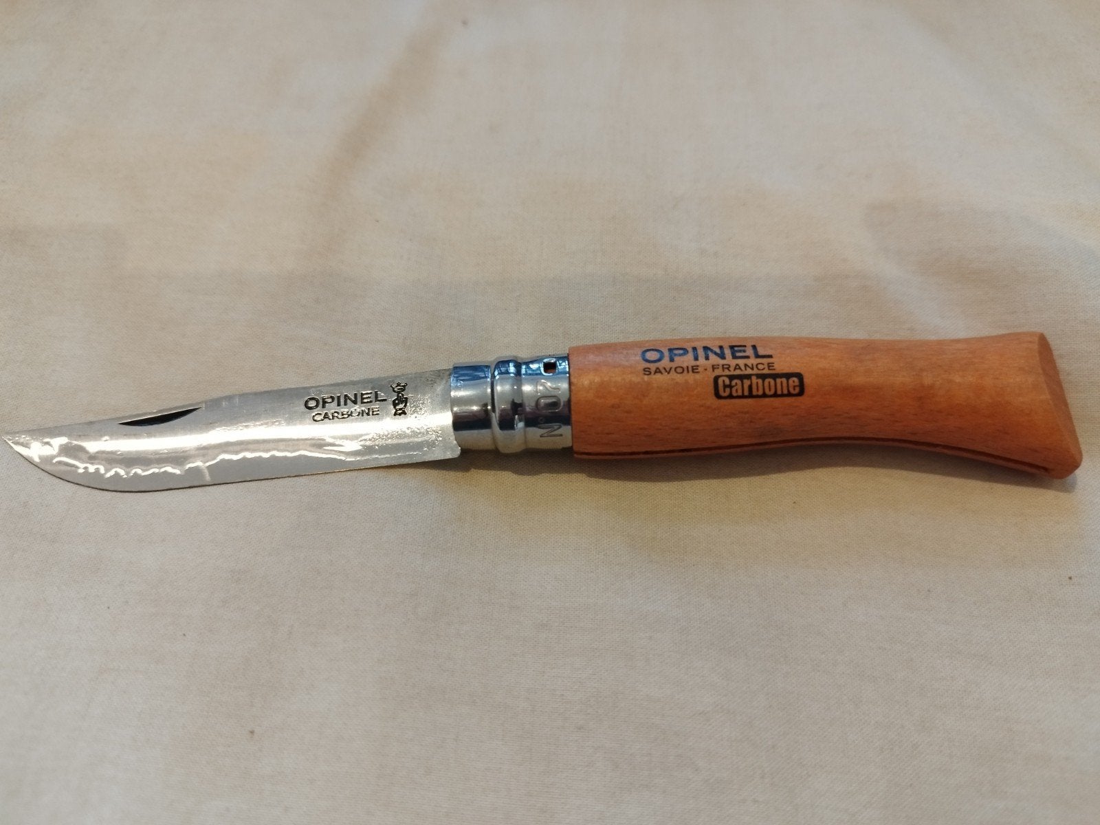 Opinel Carbone zakmes, nauwelijks gebruikt, Antiek en Kunst, Ophalen of Verzenden