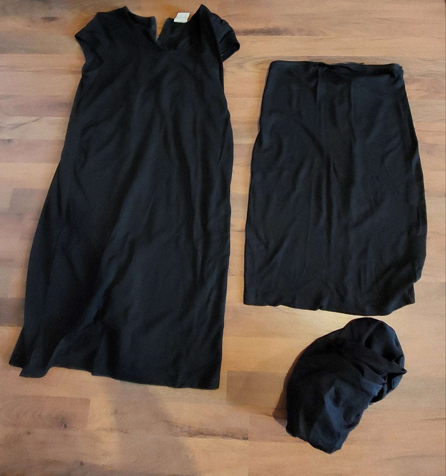 Zwangerschapskleding pakket: 3 broeken, 4 jurken, rok, Blauw, Jurk, Diverse, Gedragen