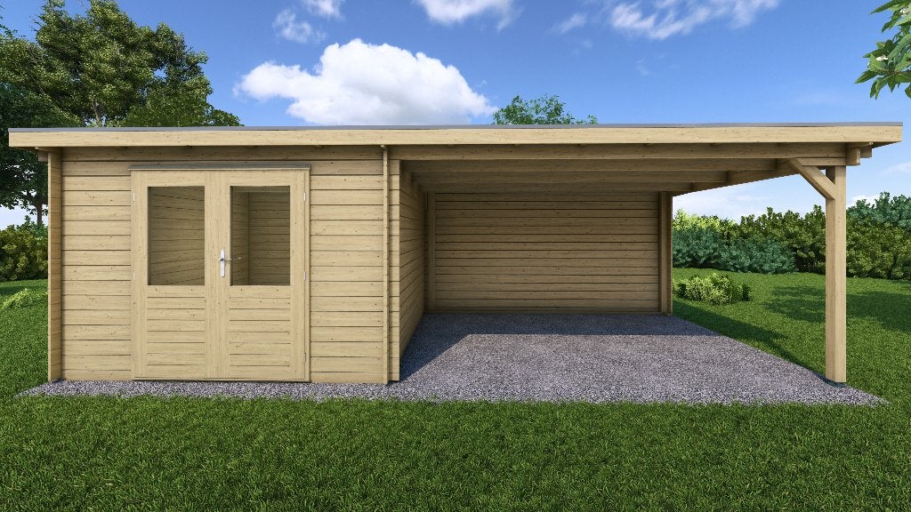 Fonteyn Basicline Zonnebloem met overkapping 700x300cm, 200 tot 400 cm, Blokhut, Nieuw, Ophalen of Verzenden