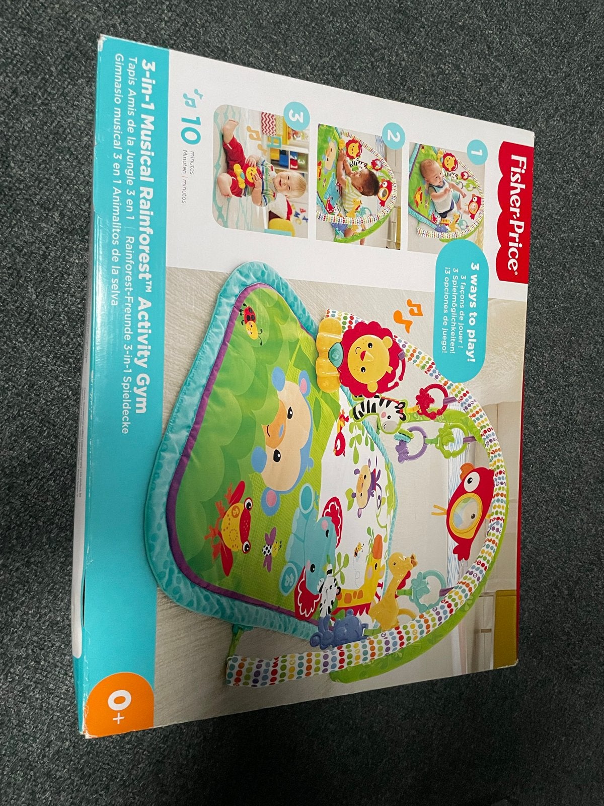 Fisher-Price 3-in-1 Muzikale Activity Babygym Rainforest, Ophalen, Zo goed als nieuw, Speelkleed, Met geluid