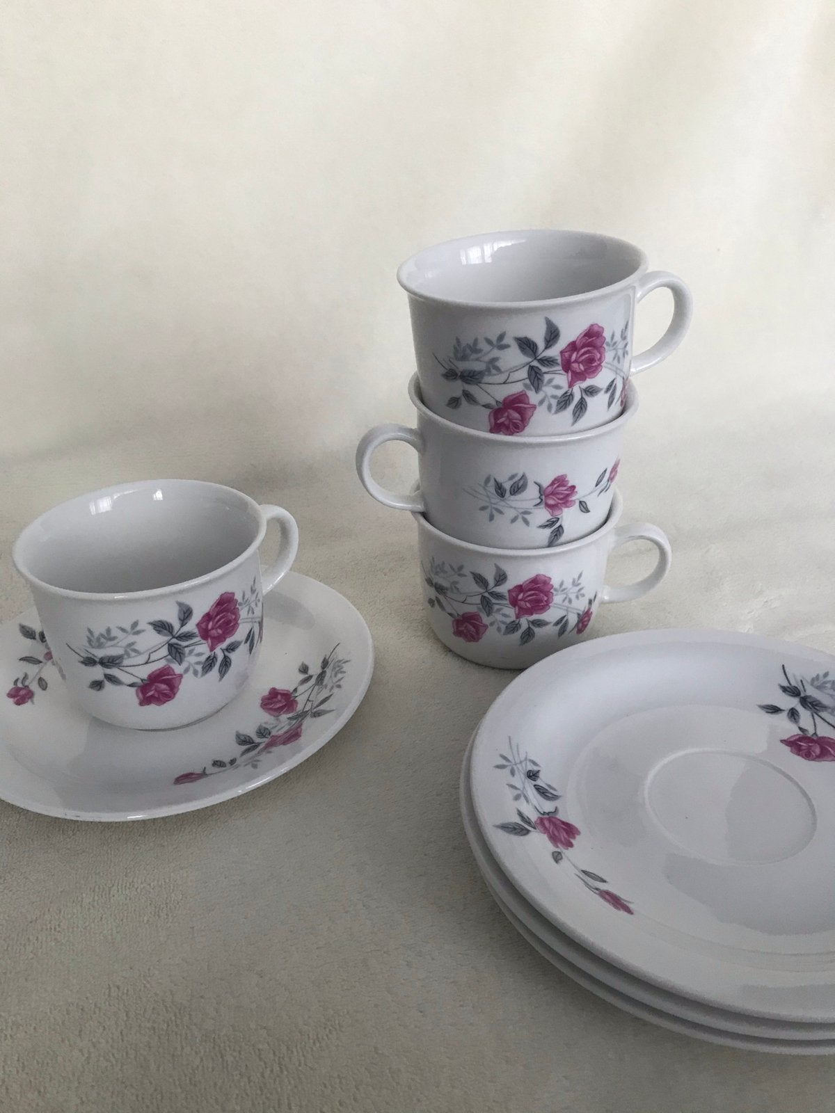 Blokker vintage theeservies met bloemen / rozen set nieuw, Ophalen, Overige merken, Nieuw, Overige stijlen