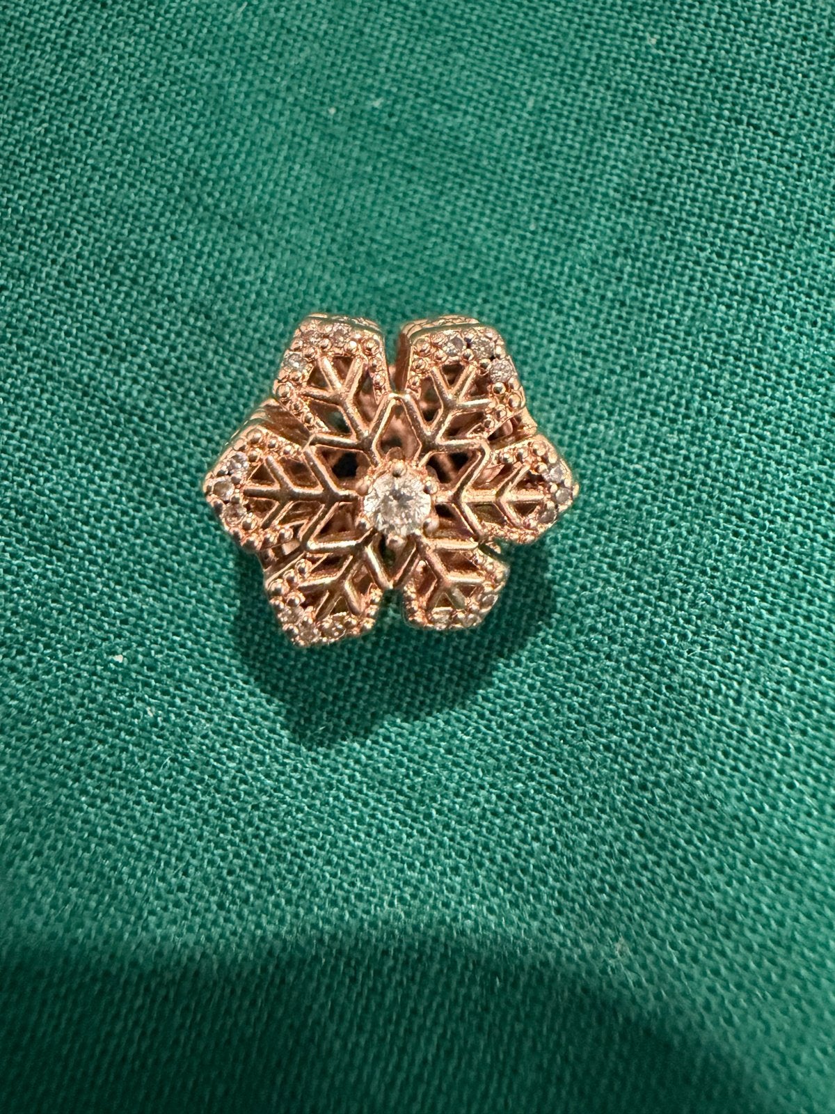 Originele Pandora Rose Gold Plated Sneeuwvlok Bedel, Overige materialen, Pandora, Ophalen of Verzenden, Zo goed als nieuw