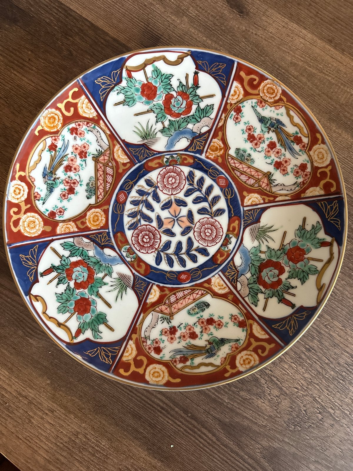 Goud Imari Handgeschilderd Decoratief Bord, Ophalen of Verzenden
