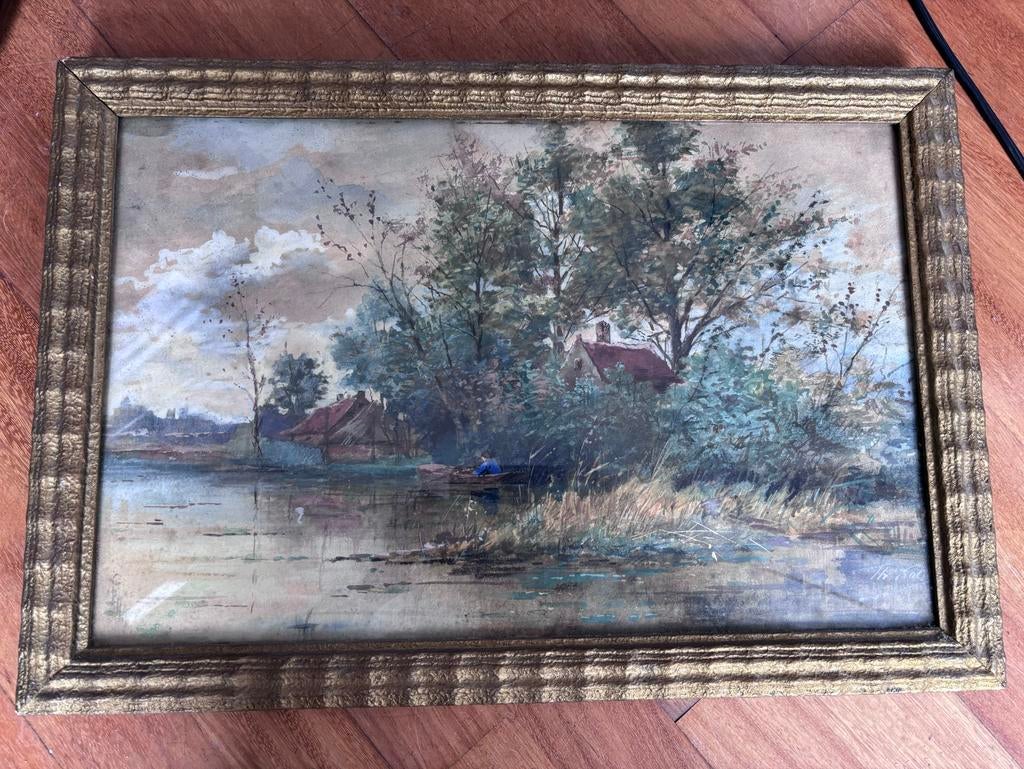 Aquarel van Theodor Koch, Ophalen of Verzenden