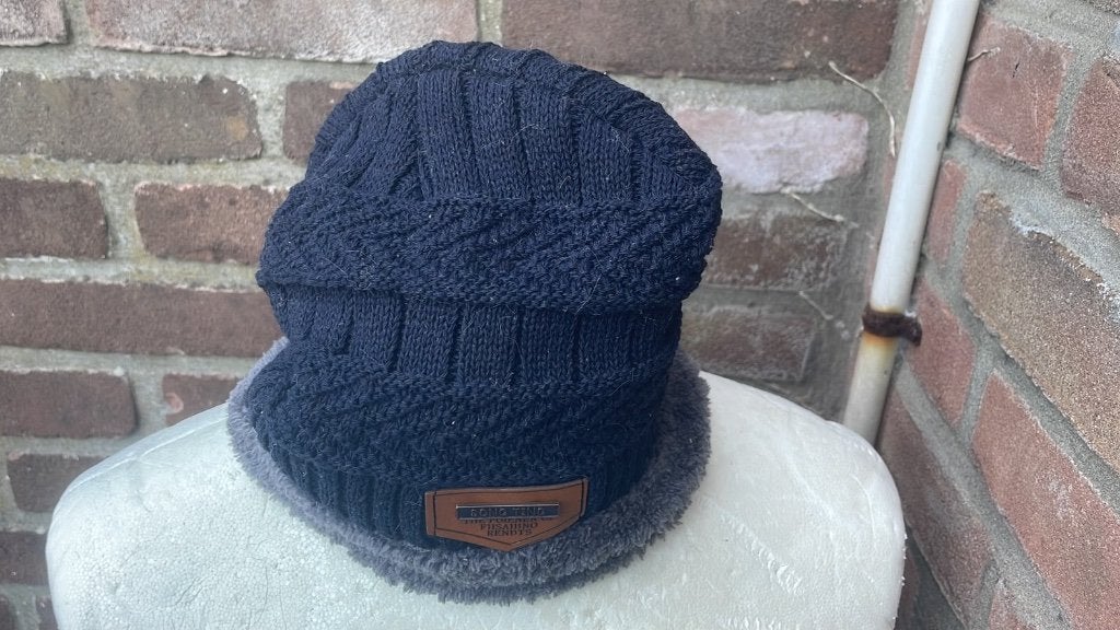 Nieuwe heren wintermuts / beanie met fleece voering – Zwart, Ophalen of Verzenden, Nieuw, Overige maten, Muts