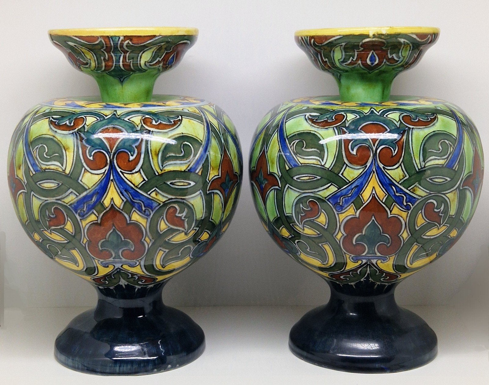 Set Art Nouveau balustervazen Plateelfabriek Rozenburg 1896., Antiek en Kunst, Ophalen