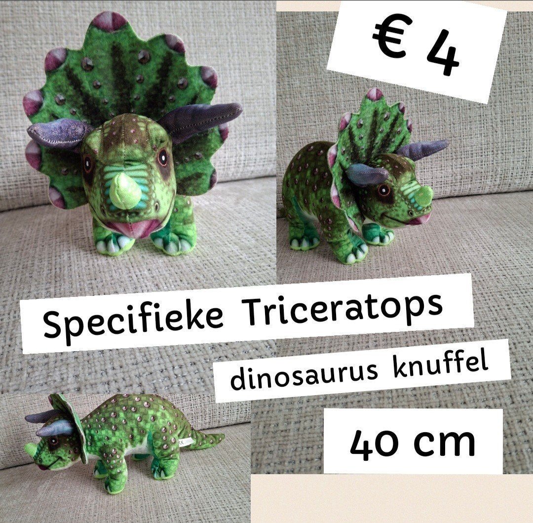 specifieke Triceratops Dinosaurus knuffel., Ophalen, Zo goed als nieuw, Overige typen