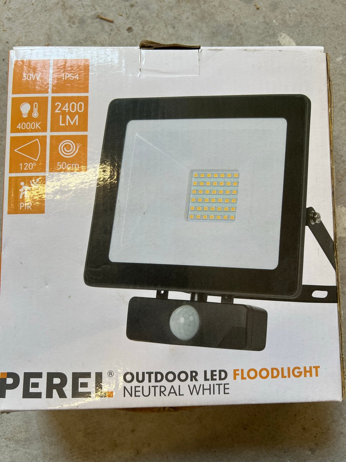 Perel LED Schijnwerper met Bewegingssensor 50W - Nieuw, Ophalen of Verzenden, Nieuw, Overige merken, Overige typen