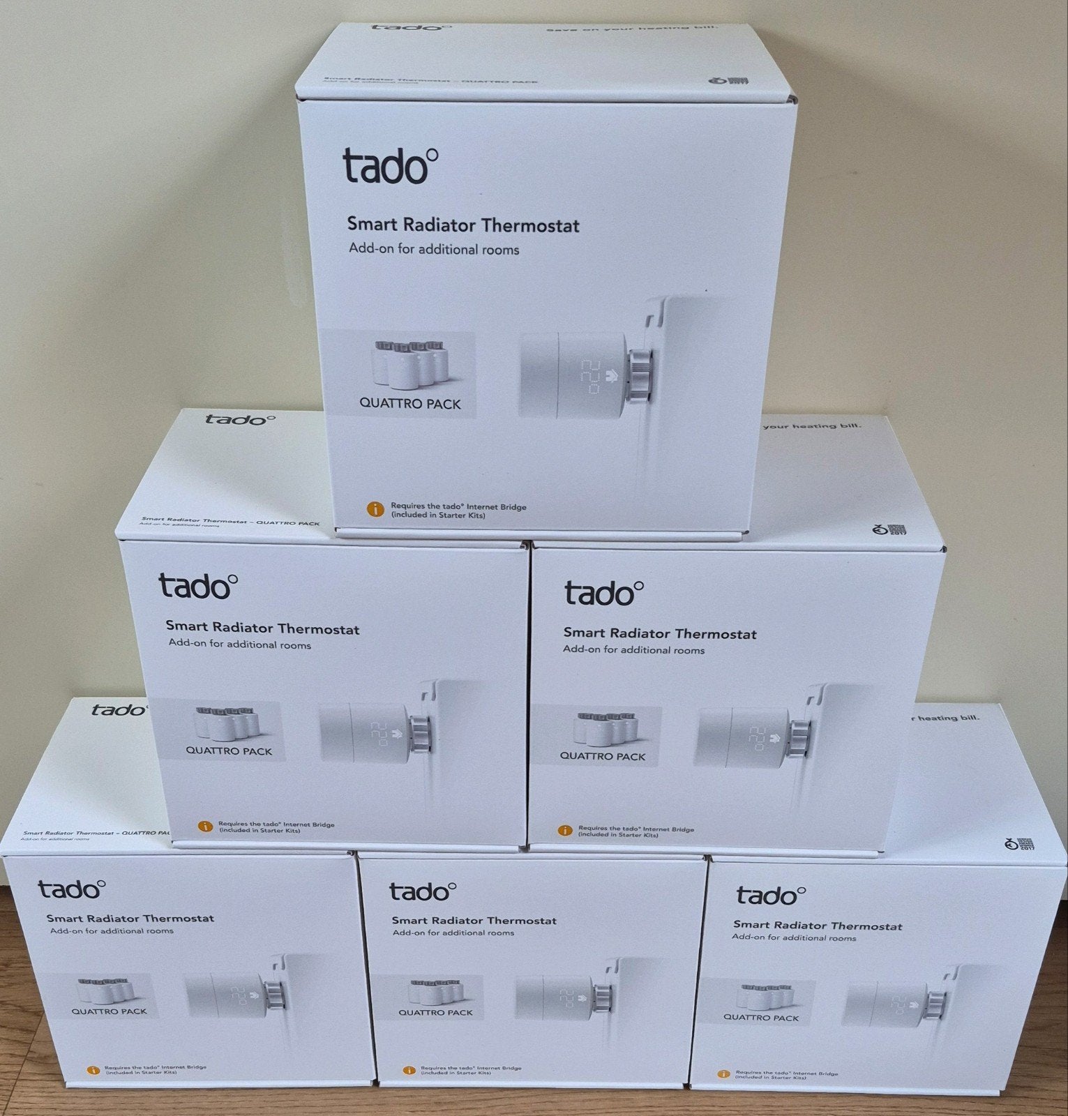 Tado V3+ Radiator thermostaatknop smart Quattro pack NIEUW, Ophalen of Verzenden, Nieuw