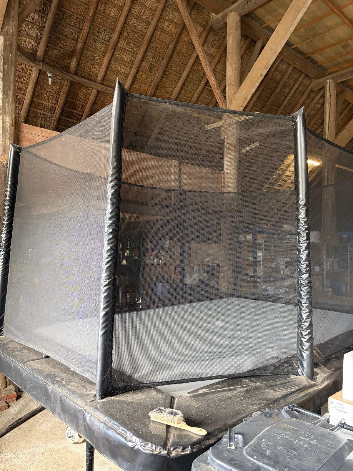 Akrobat Trampoline met Veiligheidsnet 420x305, Ophalen, Zo goed als nieuw