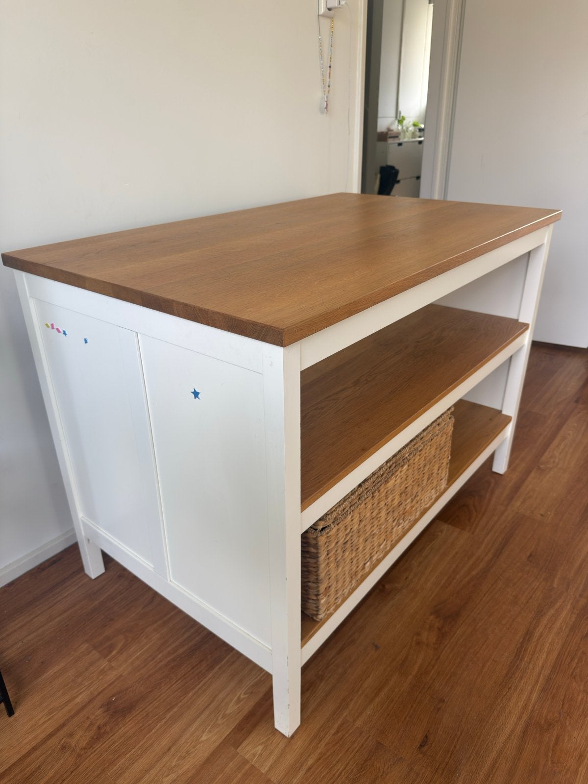 IKEA TORNVIKEN keukeneiland met 2 barkrukken, Ophalen, Hout, IKEA, Wit