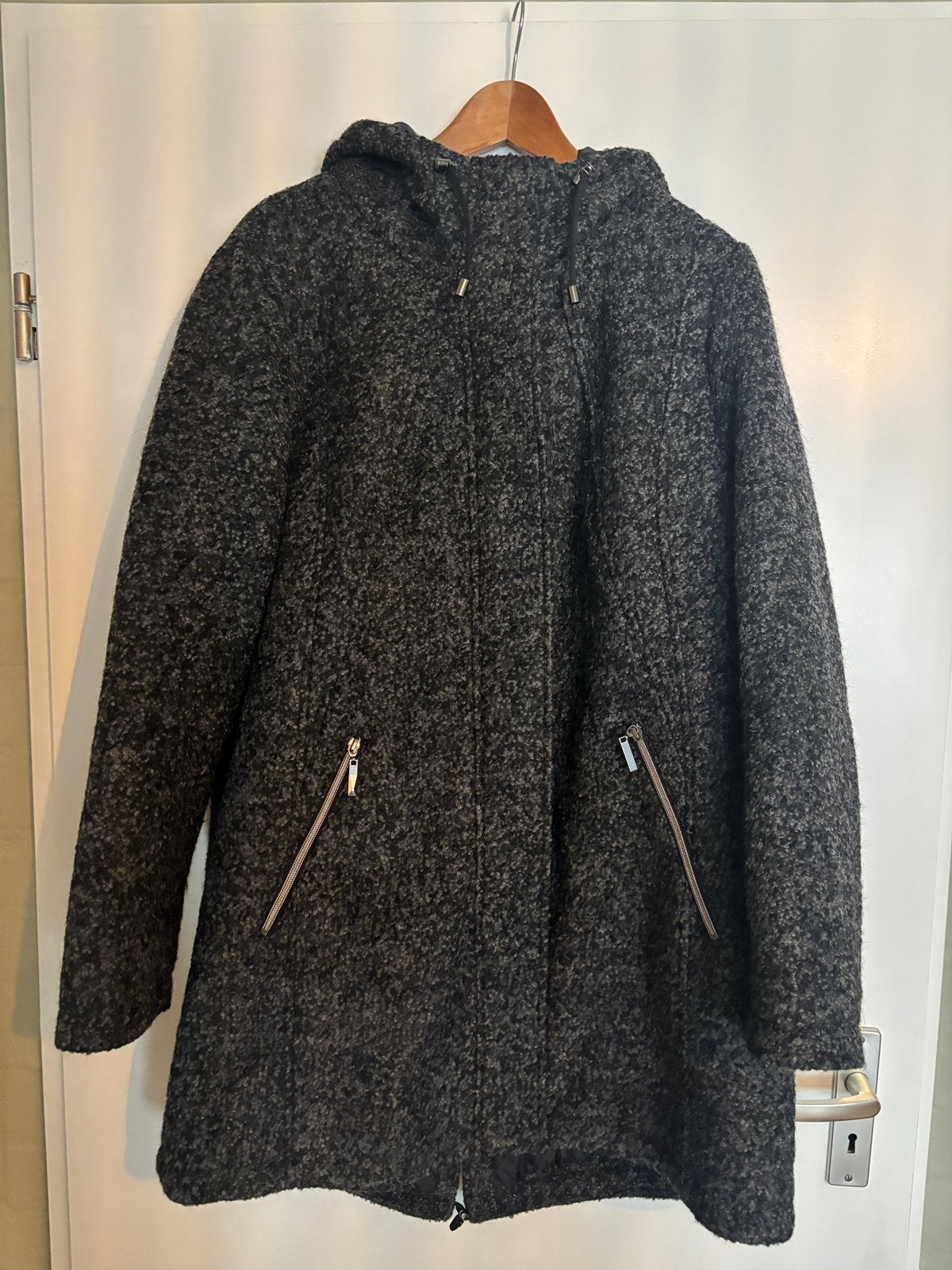 M&S mode winterjas dames zwart/grijs mt48 izgs, Ophalen of Verzenden, Zo goed als nieuw, Maat 46/48 (XL) of groter, Zwart