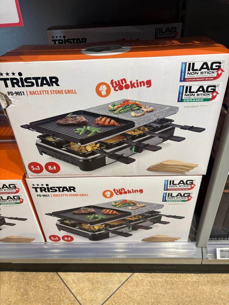 Tristar PD-9051 Raclette Steengrill - 8 personen, Ophalen of Verzenden, Nieuw, Steengrill