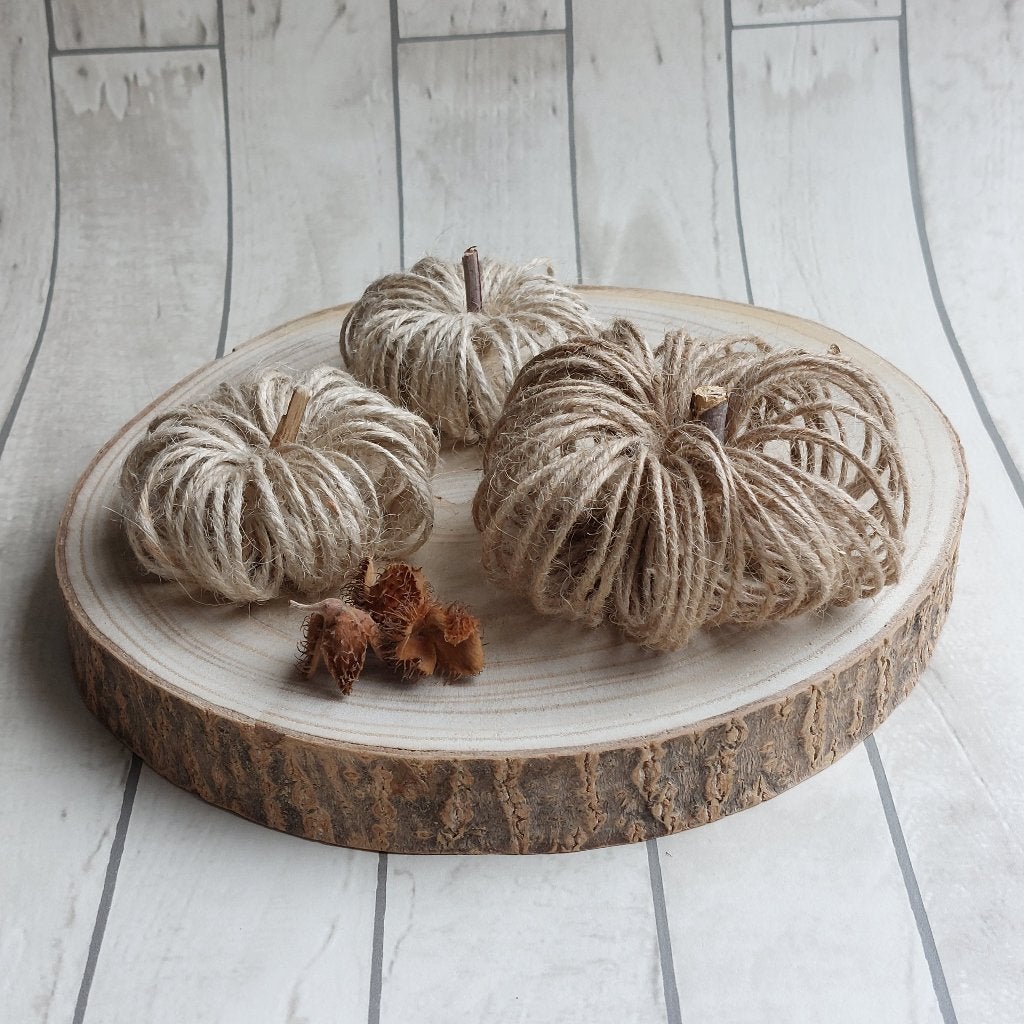Set van 3 Handgemaakte Pompoenen–Sfeervolle Herfst Decoratie, Overige materialen, Nieuw, Ophalen of Verzenden, Landelijk