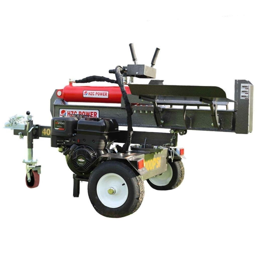 40 ton staande en liggende houtklover met benzinemotor en ta