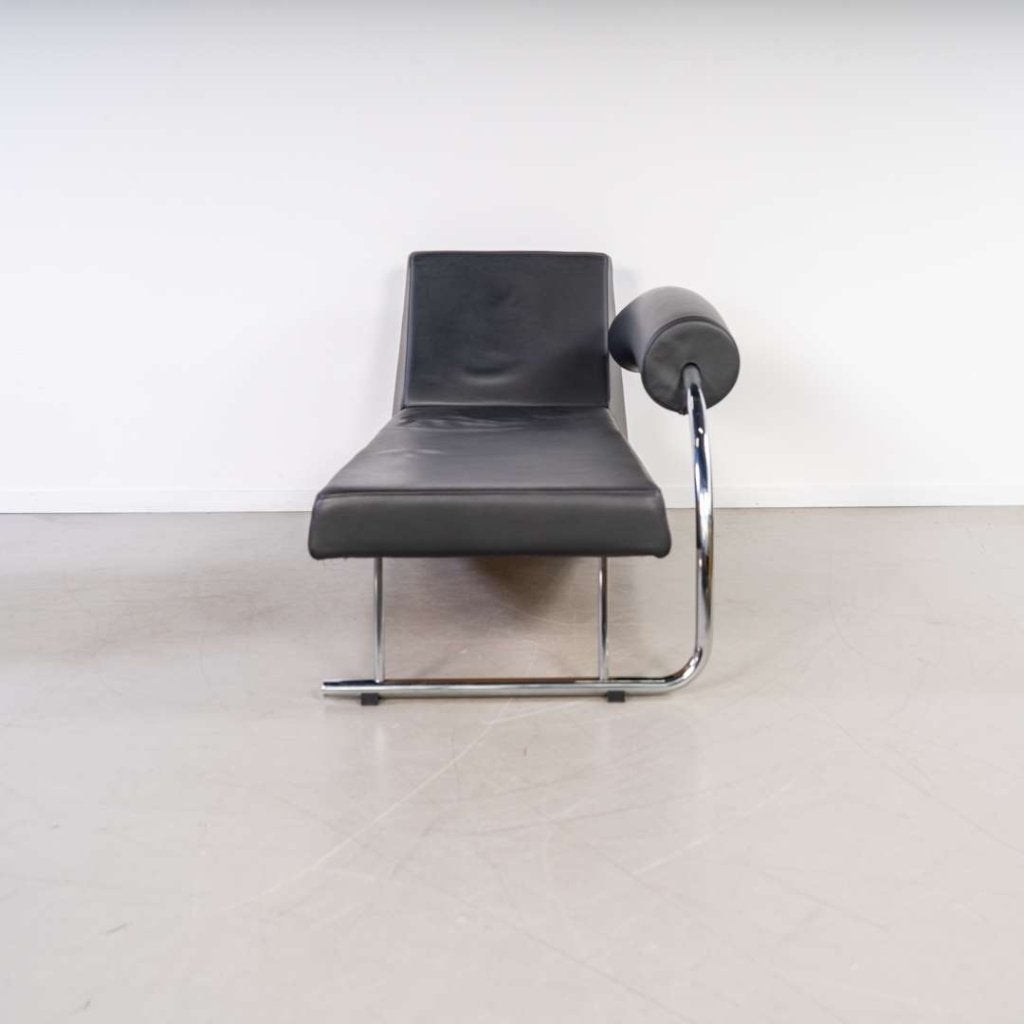 1x Gispen Karel Doornman Chaise Longue Leer – Chroom, Niet ingevuld, Niet ingevuld, Leer, Ophalen of Verzenden