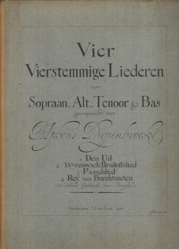 Vier vierstemmige liederen voor Sopraan Alt, Tenoor & Bas, Gebruikt, Klassiek, Zang, Overige soorten