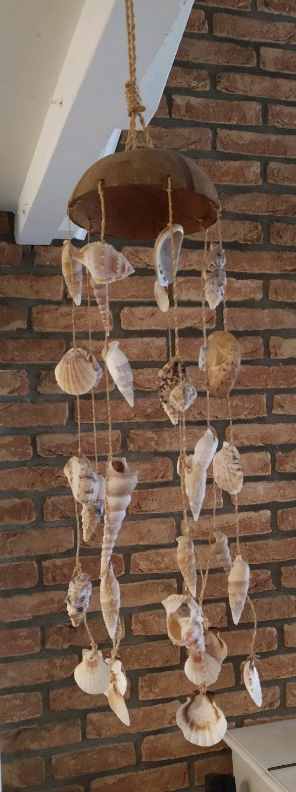 Schelpen windgong - Natuurlijke decoratie, Gebruikt, Meerkleurig, Boho, Ophalen of Verzenden