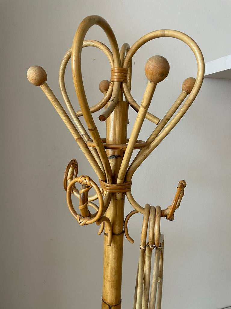 Vintage rotan staande kapstok 175cm, Ophalen, Overige materialen, Gebruikt, Staande kapstok