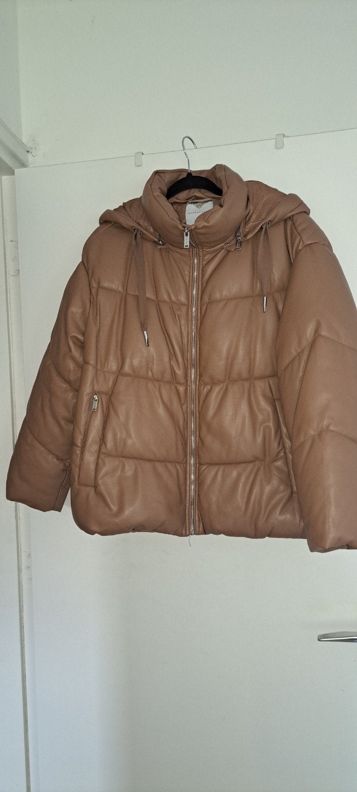 Imitatieleren Pufferjas met Capuchon – Rino & Pelle, Bruin, Maat 42/44 (L), Ophalen of Verzenden, Zo goed als nieuw