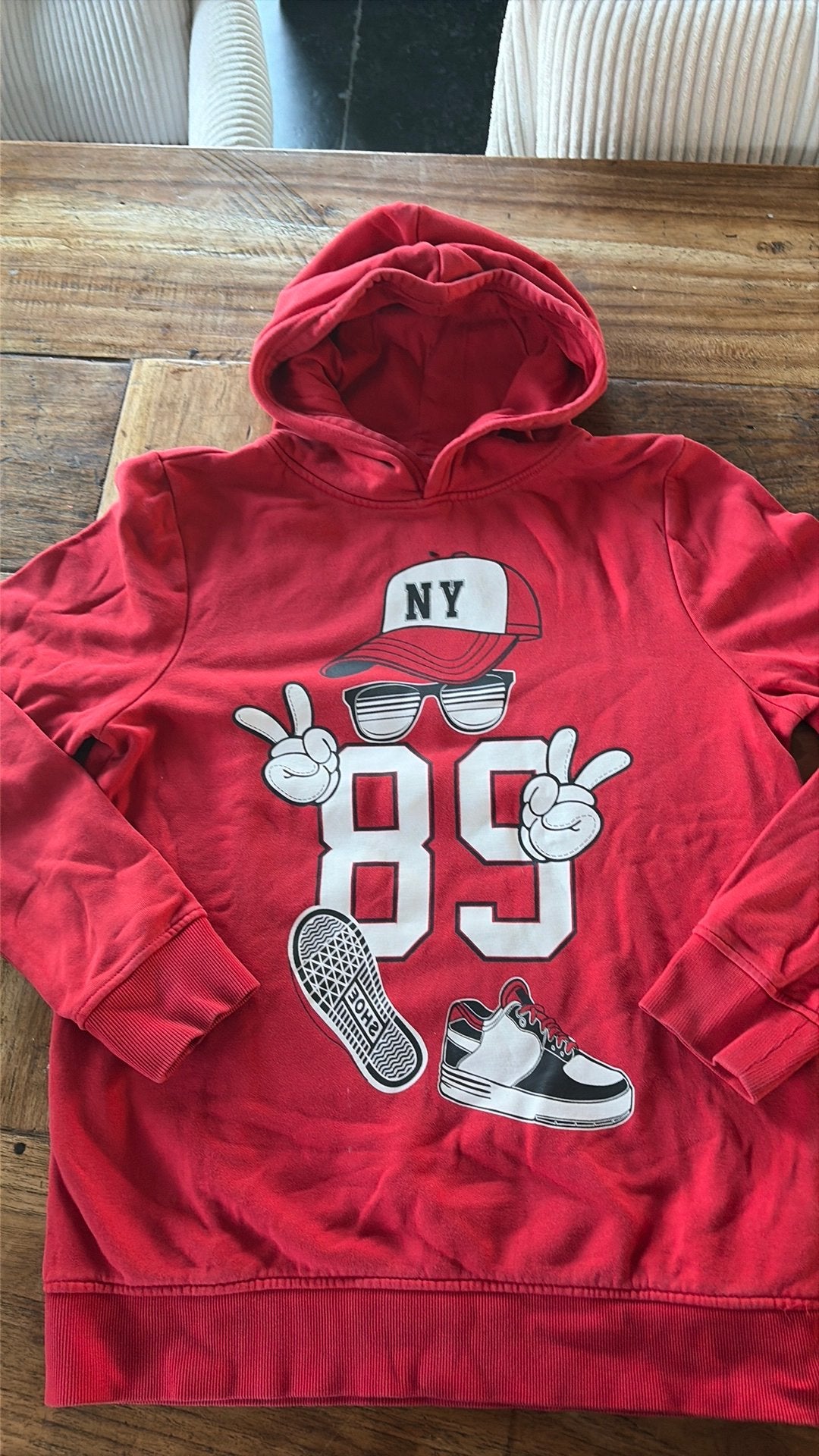 Sweater / hoodie rood mt 164 C&A, Ophalen of Verzenden, Zo goed als nieuw, Trui of Vest