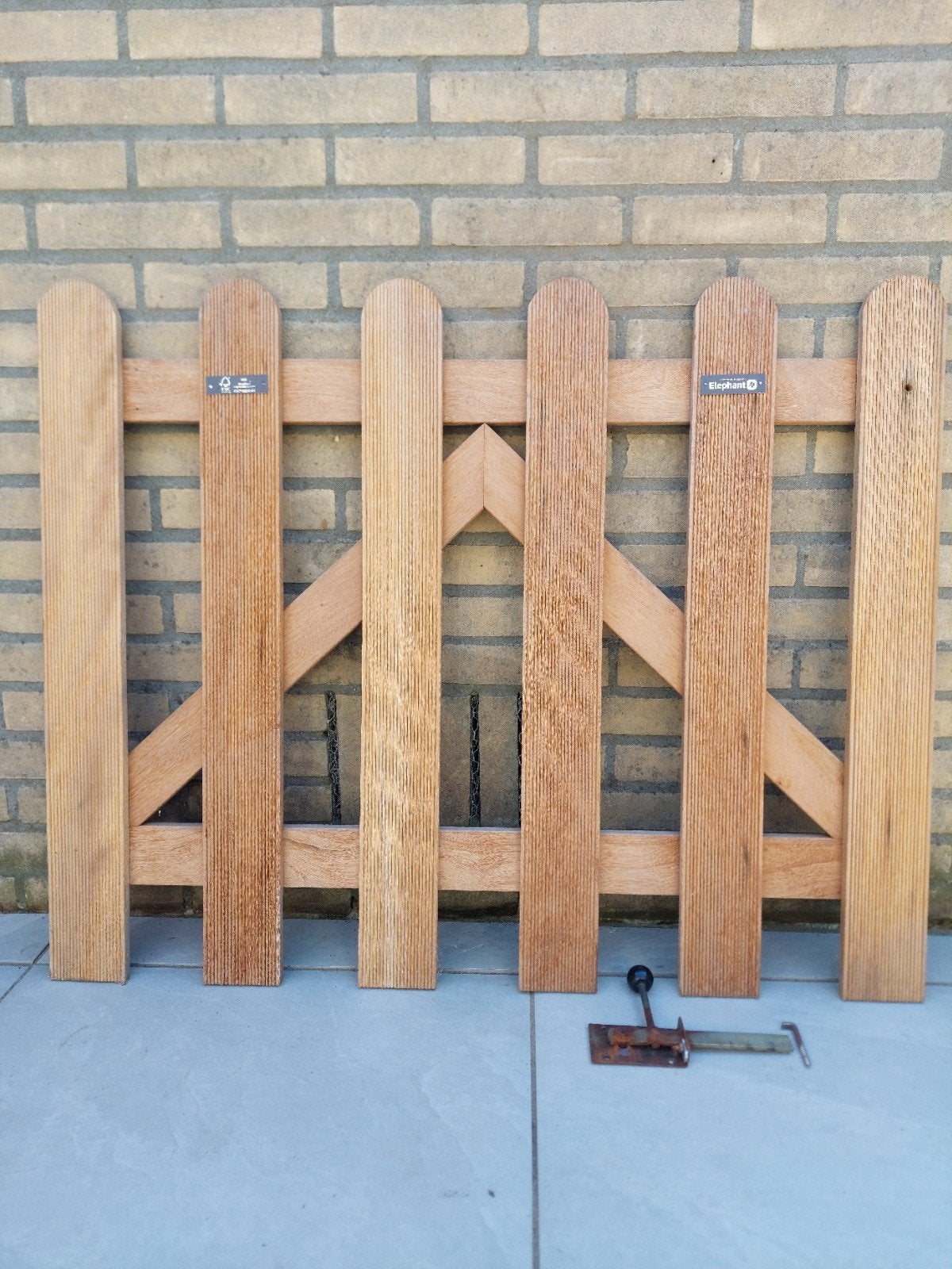Hardhouten tuinpoortje - z.g.a.n. 100 x 80, Tuin en Terras, Ophalen, Met poort, Zo goed als nieuw, Tuinhek