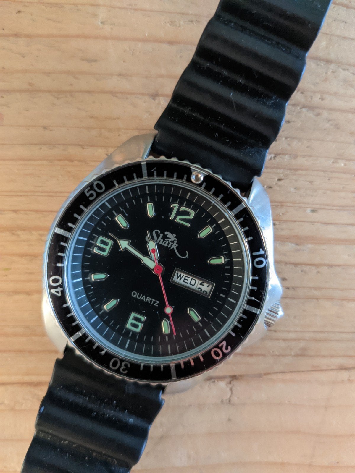 Horloge heren merk shark, Ophalen of Verzenden, Gebruikt, Zwart, Jongen of Meisje