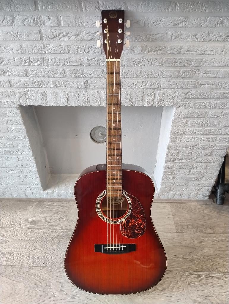 Hondo H124 AM Vintage Dreadnought gitaar uit 1981, Muziek en Instrumenten, Ophalen of Verzenden, Gebruikt, Western- of Steelstringgitaar