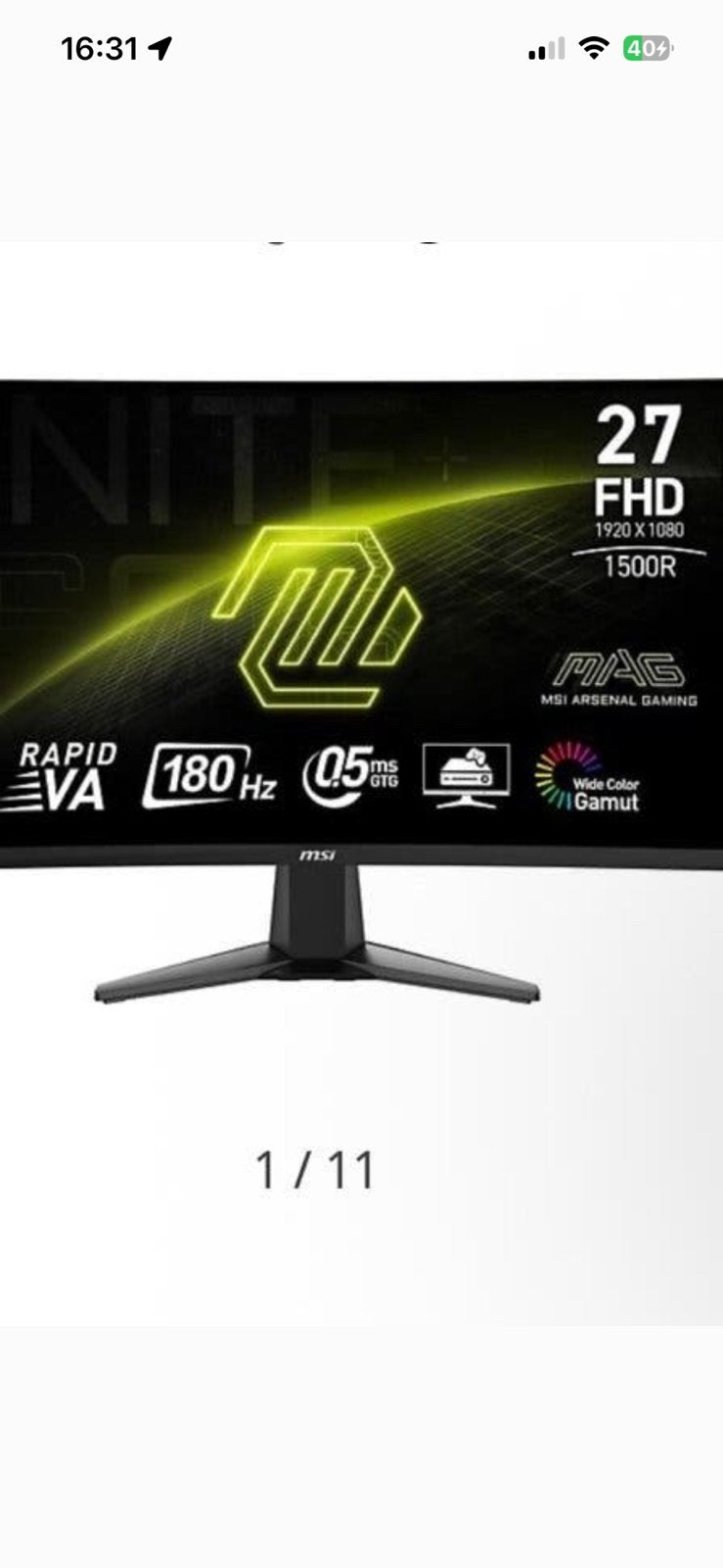 Tv gaming monitor, Ophalen of Verzenden, Zo goed als nieuw, Gaming, LED