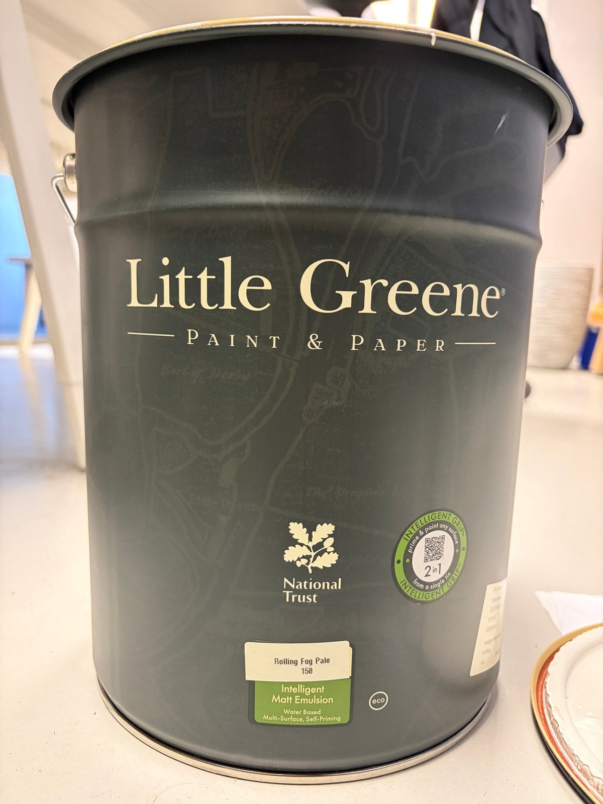 Little Greene Rolling Fog Pale 10L Intelligent Matt Emulsion, Ophalen, Beige, Nieuw, Verf