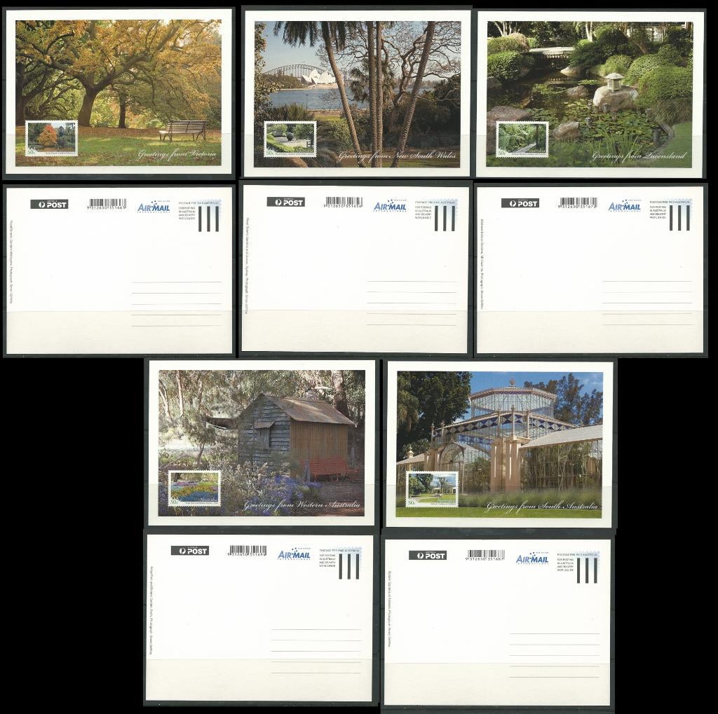 AUSTRALIE 2007 5x PP Botanic Gardens Postcards, MINT, Verzenden, Postfris, Dier of Natuur