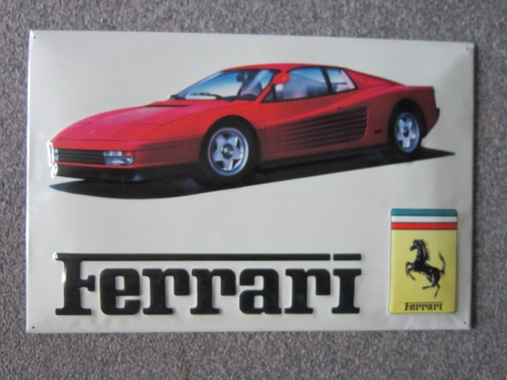 FERRARI BLIKKEN RECLAMEBORD, Verzamelen, Ophalen, Zo goed als nieuw, Reclamebord