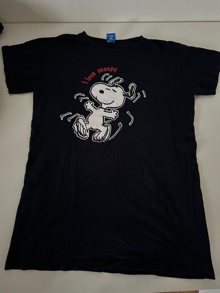 Zwart Peanuts Snoopy T-shirt Maat M, Maat 38/40 (M), Peanuts, Zwart, Ophalen of Verzenden