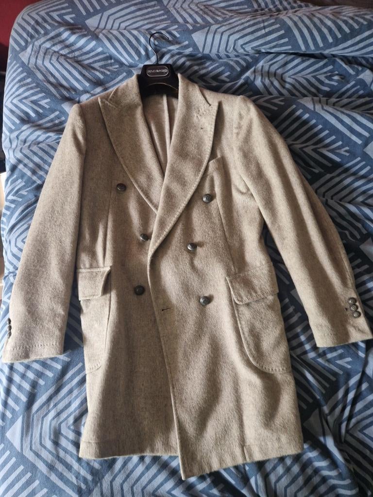 Primo Emporio wollen overjas - Maat 46, Kleding | Heren, Beige, Ophalen of Verzenden, Zo goed als nieuw, Primo Emporio