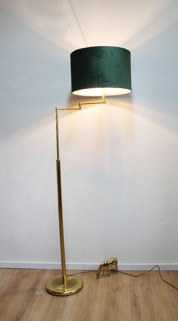 Gouden vloerlamp met kap. Vintage lamp, Hollywood Regency, Ophalen, O, O, O