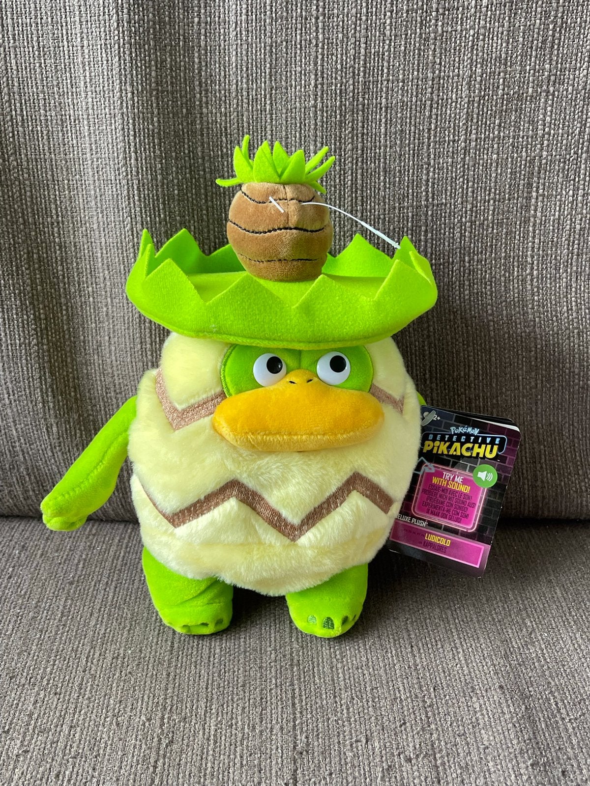Pokémon Detective Pikachu knuffel Ludicolo, Ophalen of Verzenden, Zo goed als nieuw, Overige typen