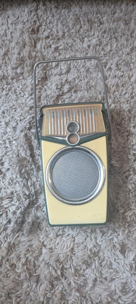 Vintage Transistor AM/FM Radio - Groen/Geel, Ophalen of Verzenden, Gebruikt, Transistorradio