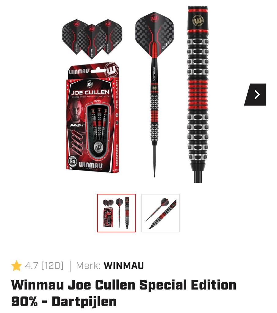 Joe Cullen special edition darts, Verzenden, Zo goed als nieuw, Pijlen