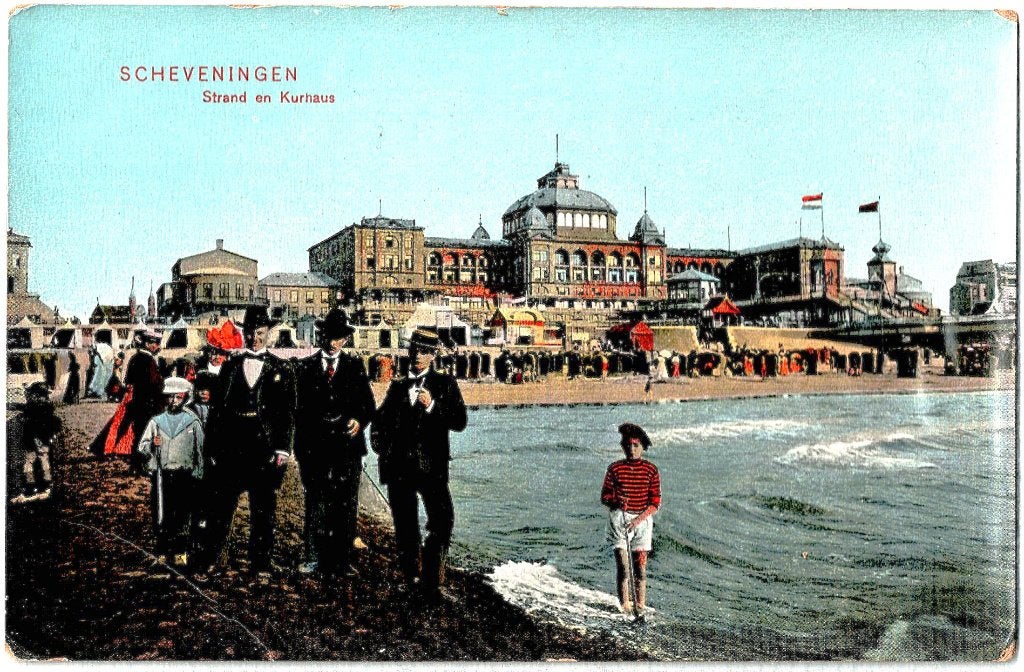 Scheveningen strand en Kurhaus, ongelopen, richtprijs € 4,50, Verzenden, Voor 1920, Ongelopen, Zuid-Holland