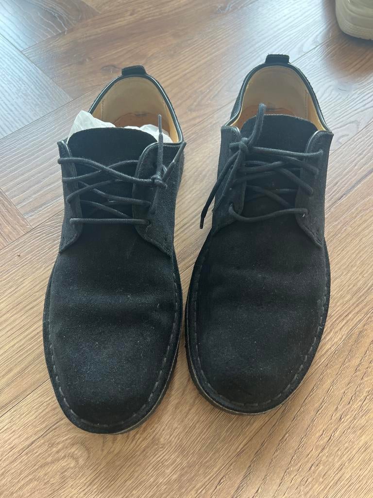 Zwarte Clarks Heren Desert London Maat 44 Suède, Zwart, Ophalen of Verzenden, Zo goed als nieuw, Veterschoenen