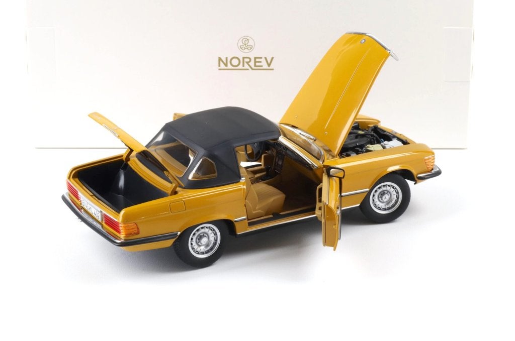 Mercedes Benz 450 SL 1975 Oranje 1/18 NOREV ref. 183350, Hobby en Vrije tijd, Verzenden, Nieuw, Auto, Norev