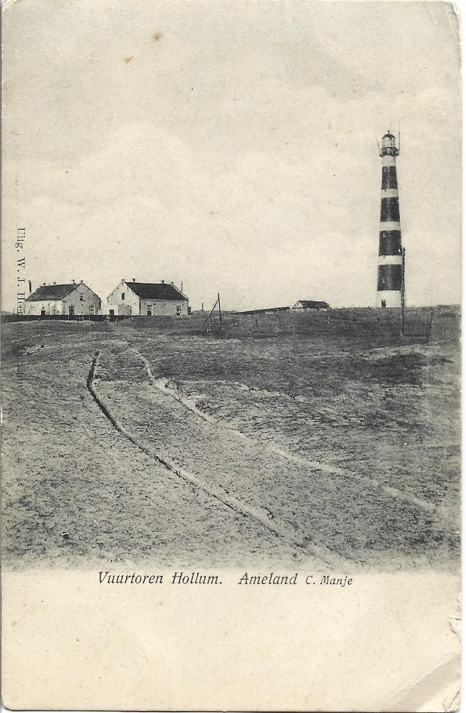 Ameland - Vuurtoren te Hollum, Verzamelen, Ansichtkaarten | Nederland, Ophalen of Verzenden, Voor 1920, Ongelopen, Waddeneilanden