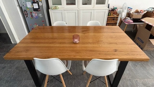 Eettafel met 4 stoelen, Huis en Inrichting, Ophalen, Gebruikt, 50 tot 100 cm, 150 tot 200 cm