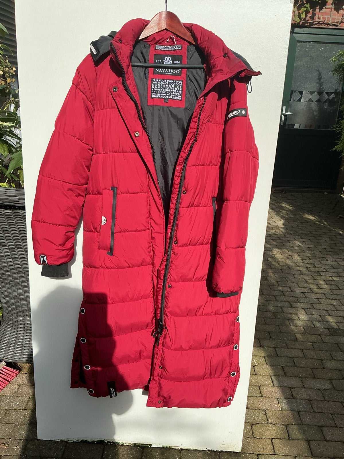 Mooie warme winterjas van Navahoo, zo goed als nieuw, Ophalen of Verzenden, Zo goed als nieuw, Maat 38/40 (M), Rood