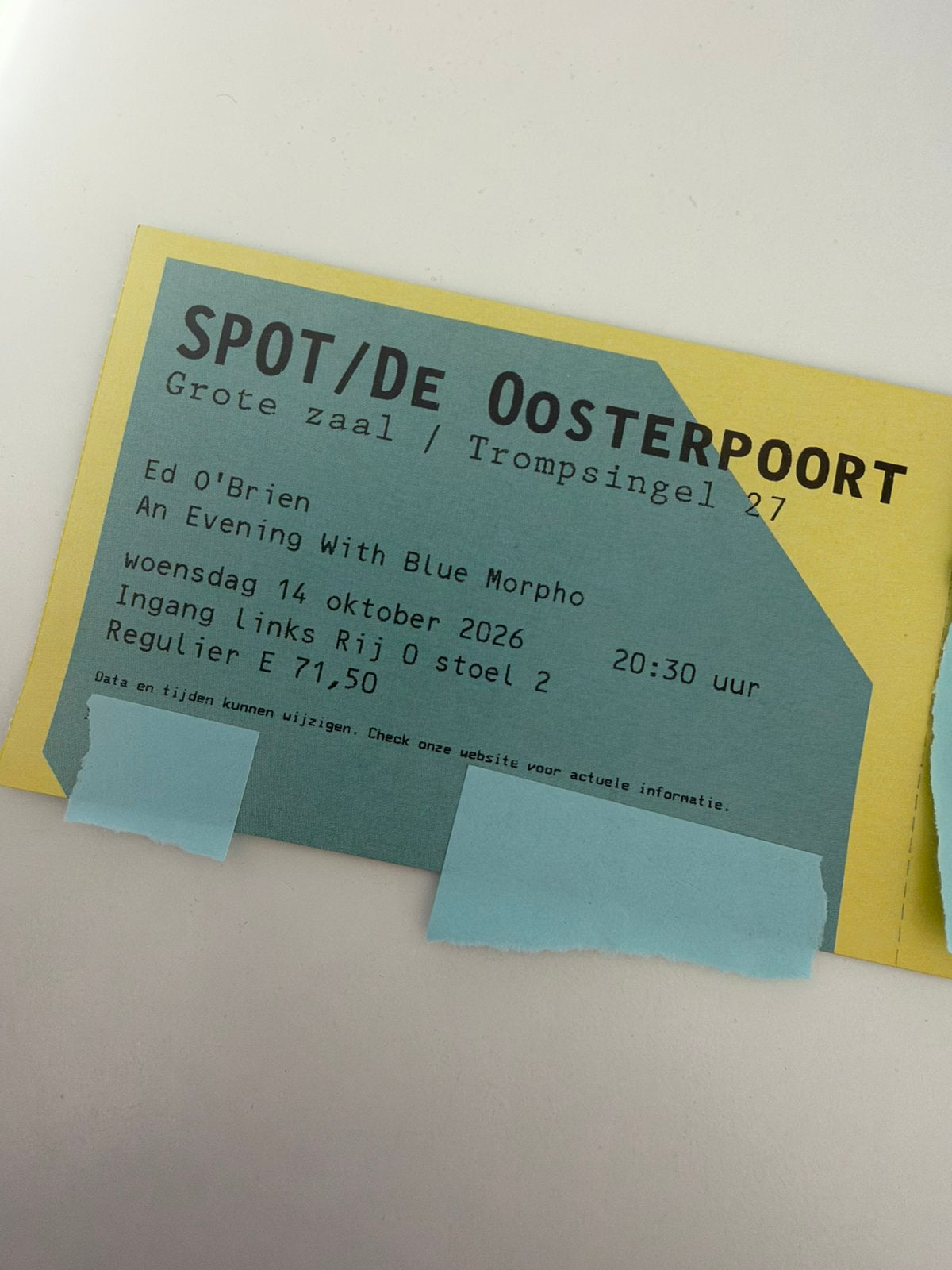 Ticket Ed O‘Brien Groningen 14.10. Front Row Radiohead, Eén persoon, Oktober, Singer-songwriter