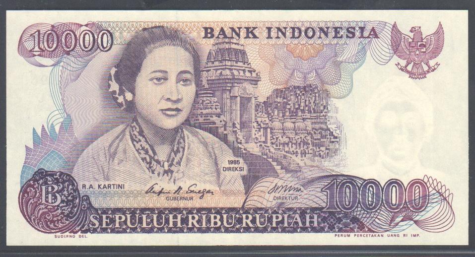 Indonesia 10.000 Rupiah 1985, Postzegels en Munten, Bankbiljetten | Azië, Verzenden, Zuidoost-Azië, Los biljet