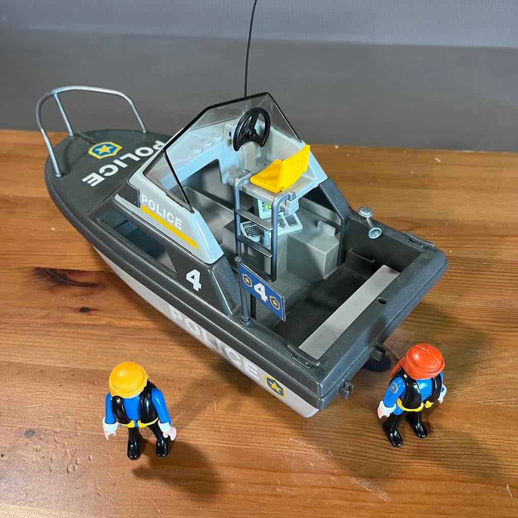 Playmobil Politieboot met 2 agenten, Ophalen of Verzenden, Gebruikt, Complete set