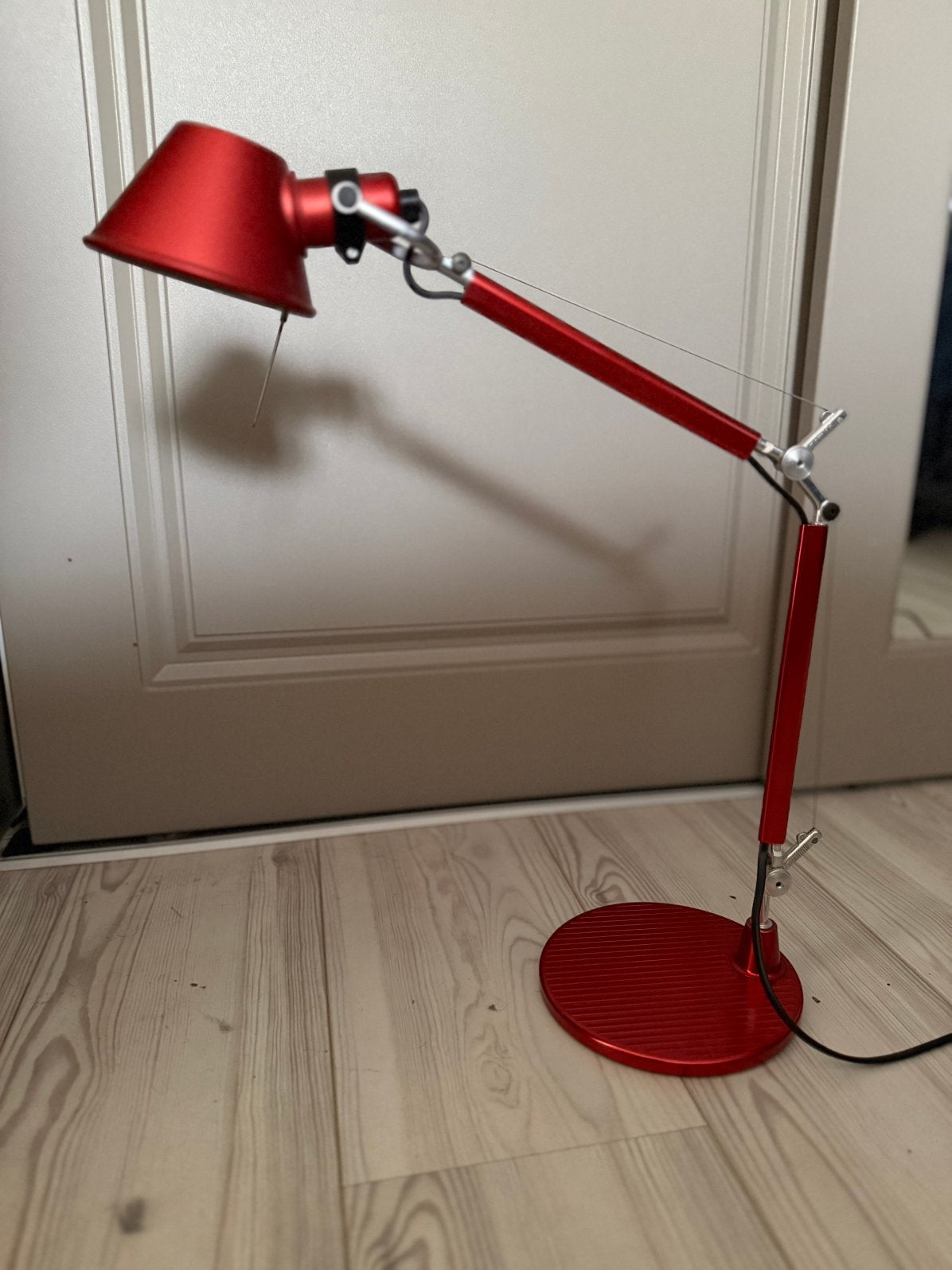 Artemide Tolomeo Micro - Rode Design Bureaulamp, Huis en Inrichting, Ophalen of Verzenden, Zo goed als nieuw, Metaal, 50 tot 75 cm